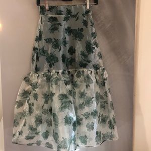 Peplum floral midi skirt